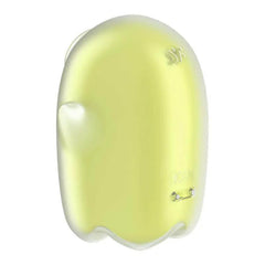 Rear view of Glowing Ghost showing SF logo emboss and magnetic charging port on yellow silicone body