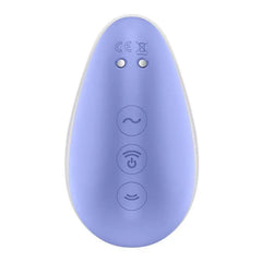 Rear view of Pixie Dust showing vibration, power, and air pulse buttons with charge pins