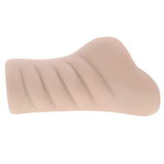 Rear view of the soft stroker insert displaying ribbed texture along the back exterior