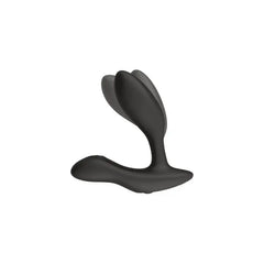 Close-up rear view of We-Vibe Vector+ showing flexible dual-tip and perineum arm shape