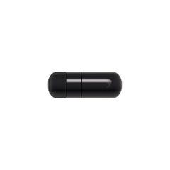 Removable black bullet vibrator included with the Black Knight cock ring, capsule shape close-up