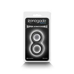 Renegade Twofold Super Stretchable silicone cock ring in retail blister packaging