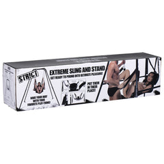 Retail box for Strict Extreme Sling and Stand showing product name and feature callouts