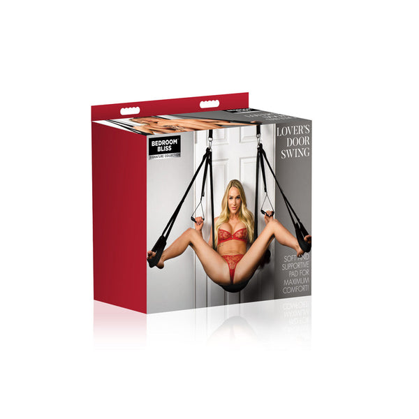 Retail packaging box for the Bedroom Bliss Lover's Door Swing with product image on front panel