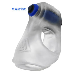 Close-up of Reverb Vibe bullet inserted into the REVSLING sling pocket, top angle view