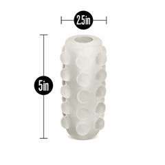 Reversible Orb dimensions shown: 5 inches tall by 2.5 inches wide, translucent white stroker