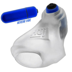 REVSLING cock and ball sling shown with Reverb Vibe bullet, demonstrating scale and fit