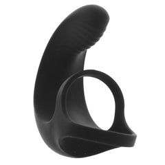 Close-up of the ribbed stimulation pad and dual-ring design on the black silicone cradle