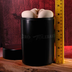 Riley Reid stroker in branded black canister beside ruler showing approximately 6-inch height