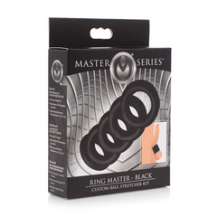 Ring Master Ball Stretcher Kit black box showing four-ring set and usage diagram