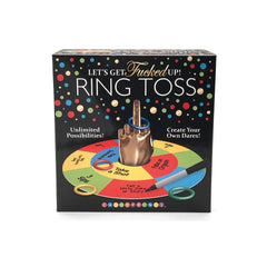 Ring Toss box front displaying gold F-U finger figure, colorful game board, and dare prompts