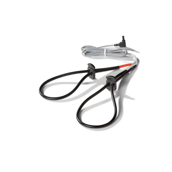 Rodeo Robin glans and scrotum straps connected to a grey electrostimulation cable
