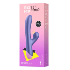 Romp Pulse Double Delights rabbit vibrator in gradient pink packaging, rechargeable