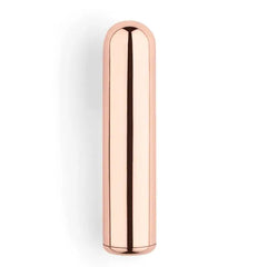 Rose gold metallic Le Wand Bullet vibrator body with smooth polished finish