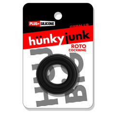 ROTO Cockring by Hunkyjunk in original retail packaging, labelled Plus Silicone by Oxballs