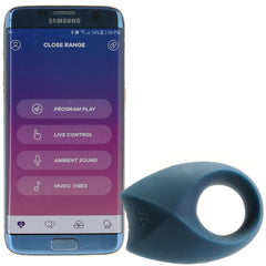 Samsung phone displaying SF Connect app modes — Program Play, Live Control, Ambient Sound, Music Vibes
