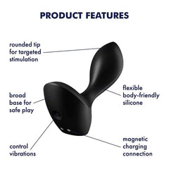 Satisfyer Backdoor Lover Anal Plug Vibrator Black - Dreamy Desire