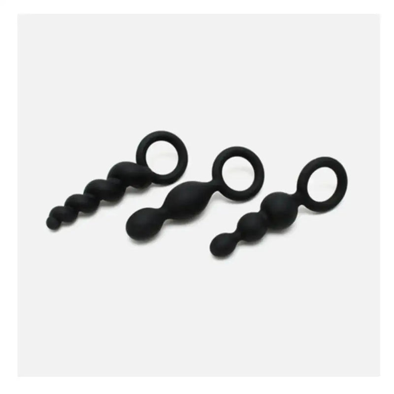Satisfyer Booty Call Plug - 3 Piece Plug Set Black - Dreamy Desire