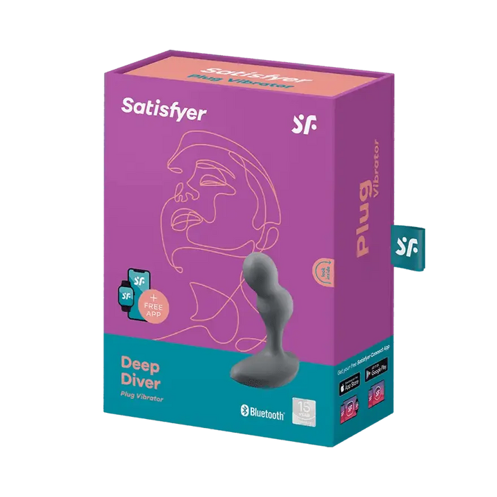 Satisfyer Deep Dive Anal Vibrating Plug - Grey - Dreamy Desire