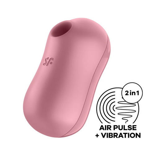 Satisfyer Cotton Candy lay-on vibrator in light rose pink with air pulse opening on top