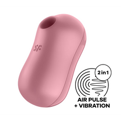 Satisfyer Cotton Candy lay-on vibrator in light rose pink with air pulse opening on top