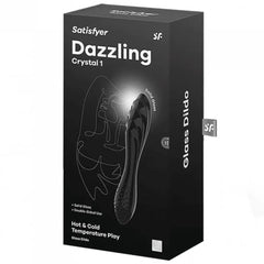 Satisfyer Dazzling Crystal 1 black box packaging, hot and cold temperature play