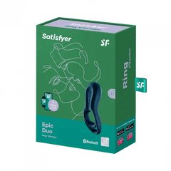 Satisfyer Epic Duo Cock Ring Vibrator - Dark Blue - Dreamy Desire
