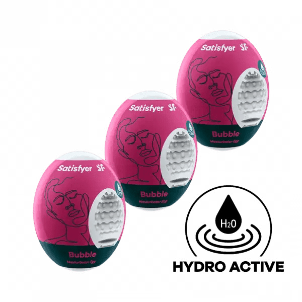 Satisfyer Masturbator Egg 3-Piece Set - (Bubble) Violet - Dreamy Desire