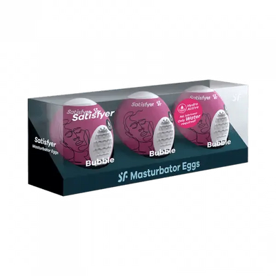 Satisfyer Masturbator Egg 3-Piece Set - (Bubble) Violet - Dreamy Desire