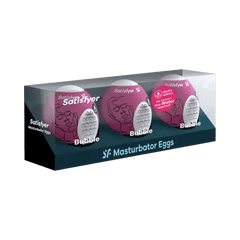 Satisfyer Masturbator Egg 3-Piece Set - (Bubble) Violet - Dreamy Desire