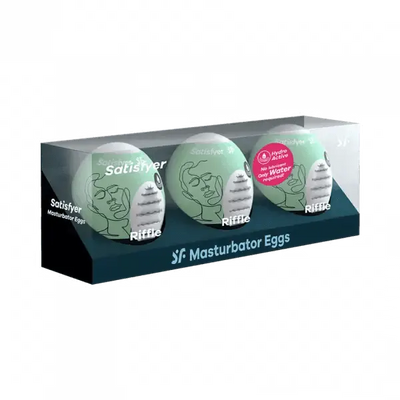 Satisfyer Masturbator Egg 3-Piece Set - (Riffle) Light Green - Dreamy Desire