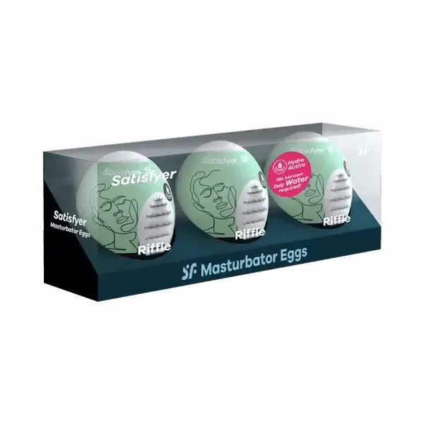 Satisfyer Masturbator Egg 3-Piece Set - (Riffle) Light Green - Dreamy Desire