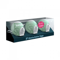 Satisfyer Masturbator Egg 3-Piece Set - (Riffle) Light Green - Dreamy Desire