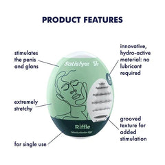 Satisfyer Masturbator Egg 3-Piece Set - (Riffle) Light Green - Dreamy Desire