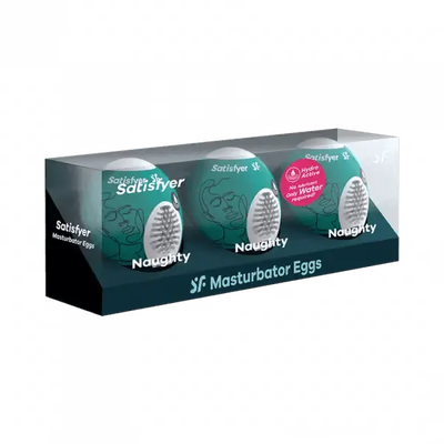 Satisfyer Masturbator Egg (Naughty) 3 Pack Set Dark Green - Dreamy Desire