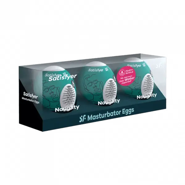 Satisfyer Masturbator Egg (Naughty) 3 Pack Set Dark Green - Dreamy Desire