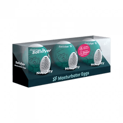 Satisfyer Masturbator Egg (Naughty) 3 Pack Set Dark Green - Dreamy Desire