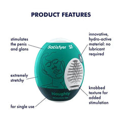 Satisfyer Masturbator Egg (Naughty) 3 Pack Set Dark Green - Dreamy Desire