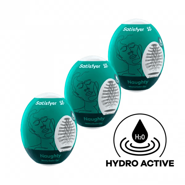 Satisfyer Masturbator Egg (Naughty) 3 Pack Set Dark Green - Dreamy Desire