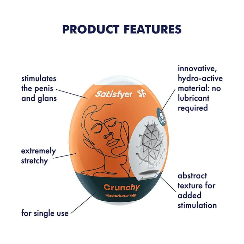 Satisfyer For Him Satisfyer Masturbator Egg - Single (Crunchy) Orange