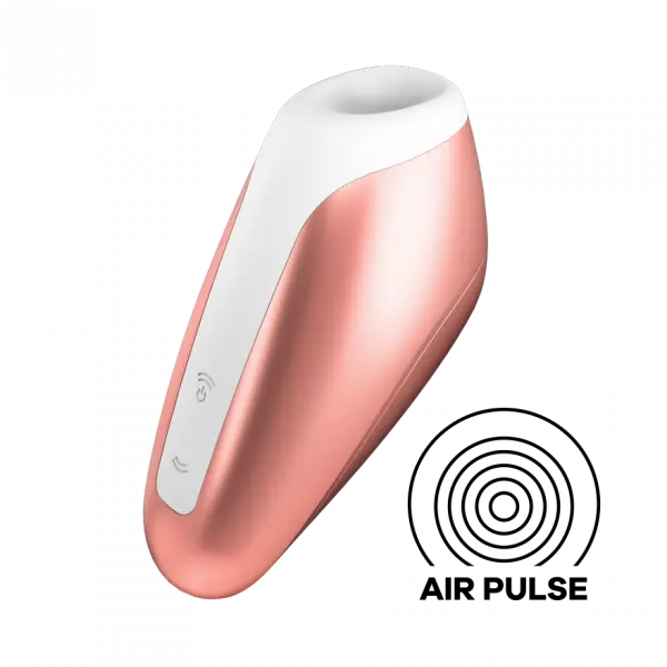 Satisfyer Love Breeze clitoral stimulator in rose gold with white air pulse opening