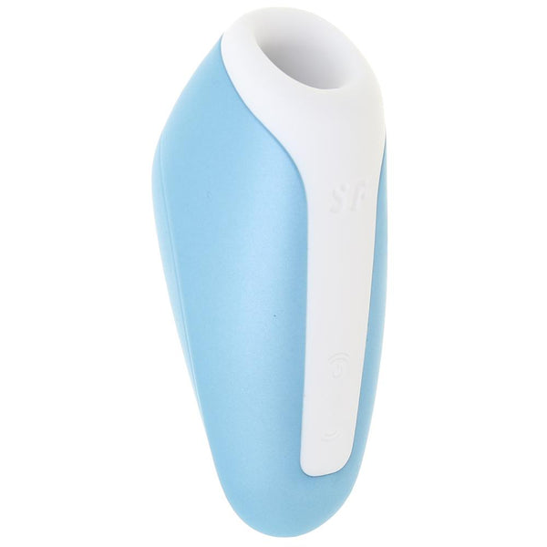 Satisfyer Love Breeze clitoral stimulator in soft ice blue silicone with white control strip