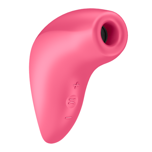 Satisfyer Magnetic Deep Pulse air pulse vibrator in coral pink silicone, front view