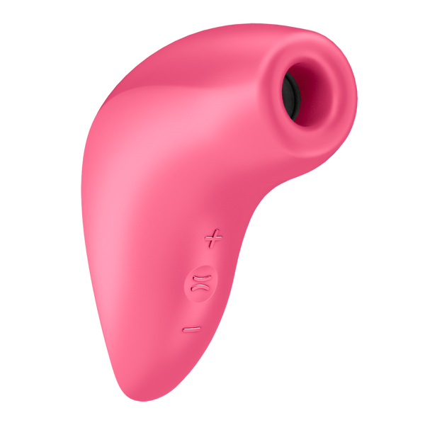 Satisfyer Magnetic Deep Pulse air pulse vibrator in coral pink silicone, front view