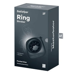 Satisfyer Ring Stroker packaging box showing pocket-size vibrating masturbator details