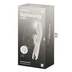 Satisfyer Spinning Rabbit 1 packaging box displaying rotating shaft rabbit vibrator details