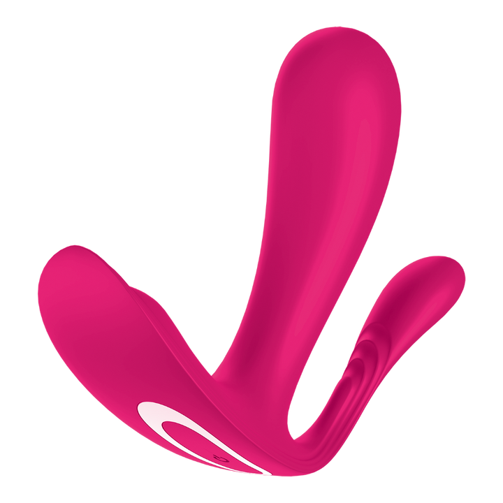 Satisfyer Top Secret+ wearable vibrator in deep pink silicone, three-arm ergonomic design