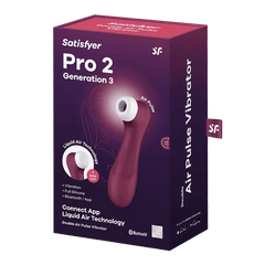 Satisfyer Pro 2 Generation 3 - Air-Pulse Clitoris Stimulator (Wine Red) - Dreamy Desire