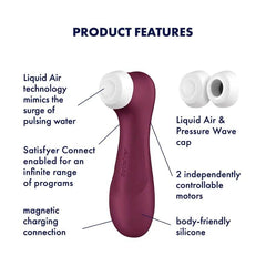 Satisfyer Pro 2 Generation 3 - Air-Pulse Clitoris Stimulator (Wine Red) - Dreamy Desire
