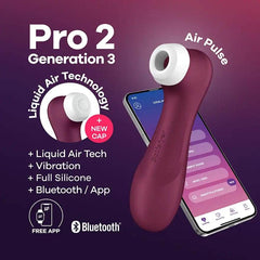 Satisfyer Pro 2 Generation 3 - Air-Pulse Clitoris Stimulator (Wine Red) - Dreamy Desire
